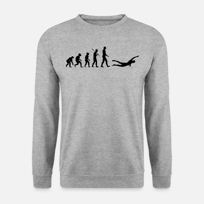 Human Evolution Swimmer - Unisex Sweatshirt - salt & pepper