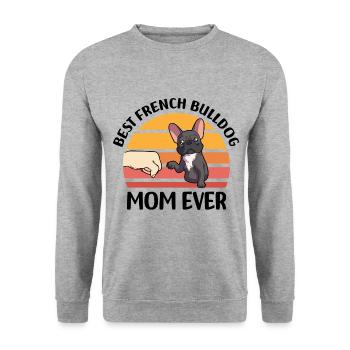 Français Bouledogue - Sweat-shirt Unisexe - gris chiné - Devant - Alina (178cm) & Michal (187cm)