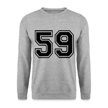 59 - Unisex Pullover - Weißgrau meliert - Vorne - Alina (178cm) & Michal (187cm)