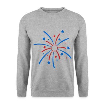 Fireworks Silvester Feuerwerk Geschenk Neujahr - Unisex Pullover - Weißgrau meliert - Vorne - Alina (178cm) & Michal (187cm)