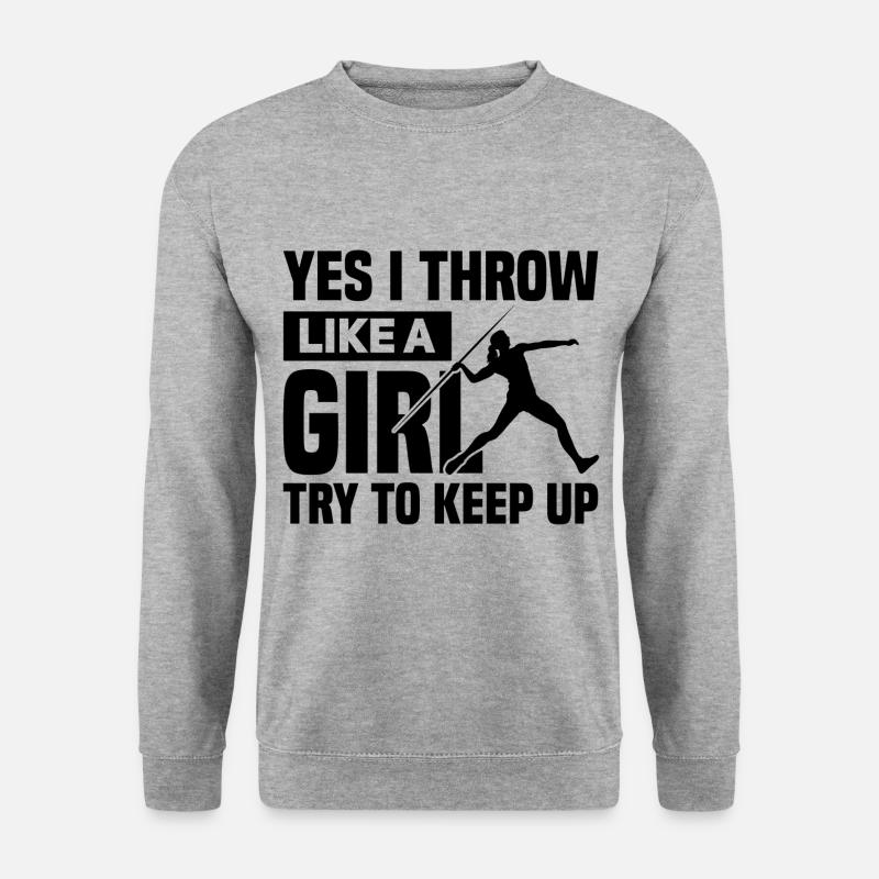 Speerwerfen - Unisex Pullover - Weißgrau meliert