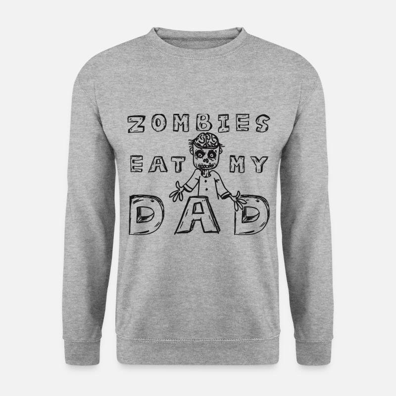 Zombies eat my Dad - Unisex Pullover - Weißgrau meliert