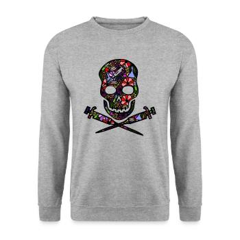Science jusqu’à ce que je meure floral (noir) - Sweat-shirt Unisexe - gris chiné - Devant - Alina (178cm) & Michal (187cm)