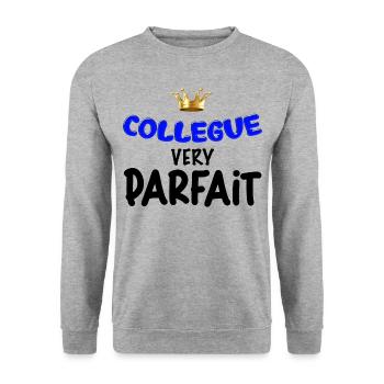 Collègue very parfait Cadeau Perfection Boulot - Sweat-shirt Unisexe - gris chiné - Devant - Alina (178cm) & Michal (187cm)