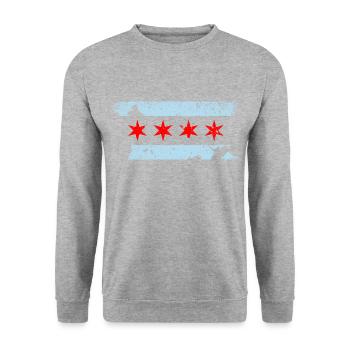 Chicago Illinois - Unisex Pullover - Weißgrau meliert - Vorne - Alina (178cm) & Michal (187cm)