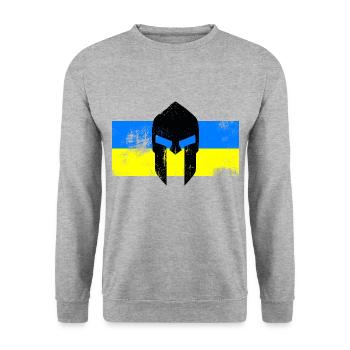 Ukraine Sparta Scratches - Unisex Pullover - Weißgrau meliert - Vorne - Alina (178cm) & Michal (187cm)