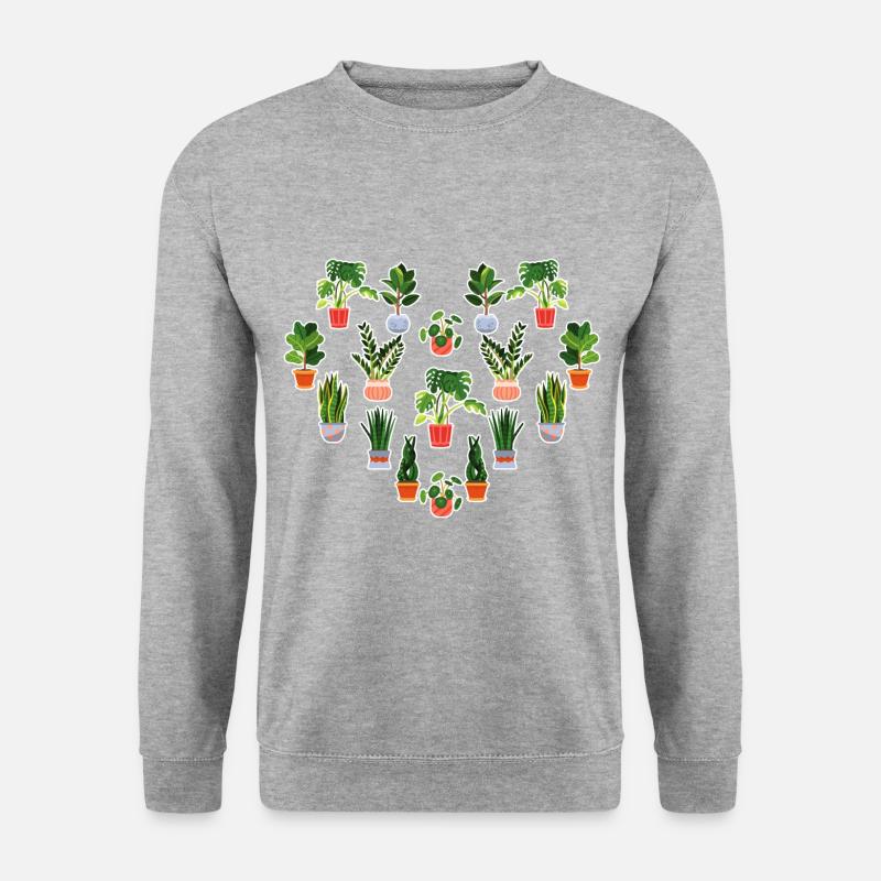 Pflanzen - Unisex Pullover - Weißgrau meliert