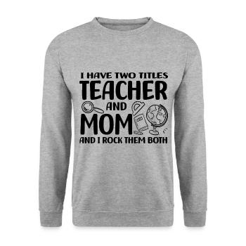 Teacher - Unisex Sweatshirt - salt & pepper - Front - Alina (178cm) & Michal (187cm)