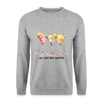 Funny saying: Save water - Drink cocktails - Unisex Sweatshirt - salt & pepper - Front - Alina (178cm) & Michal (187cm)