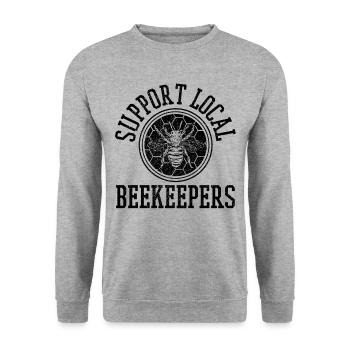 Imker - Unisex Pullover - Weißgrau meliert - Vorne - Alina (178cm) & Michal (187cm)