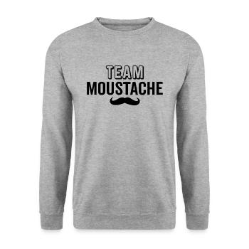 Team moustache - Sweat-shirt Unisexe - gris chiné - Devant - Alina (178cm) & Michal (187cm)