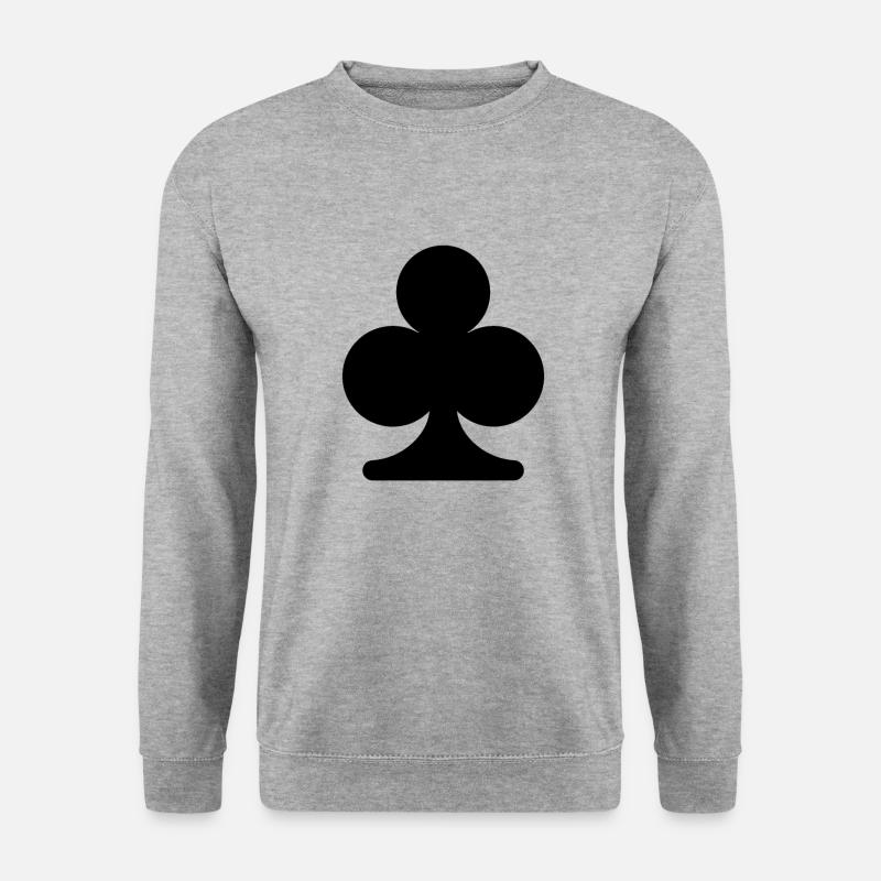 Klee-Kartenspiel - Unisex Pullover - Weißgrau meliert