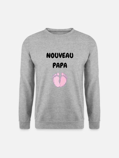 Nouveau Papa Naissance Bébé Futre Père Fille - Sweat-shirt Unisexe - gris chiné
