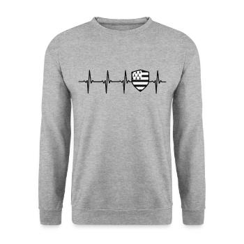 Brittany flag heartbeat badge brittany - Unisex Sweatshirt - salt & pepper - Front - Alina (178cm) & Michal (187cm)