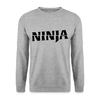 Ninja - Unisex Pullover - Weißgrau meliert - Vorne - Alina (178cm) & Michal (187cm)