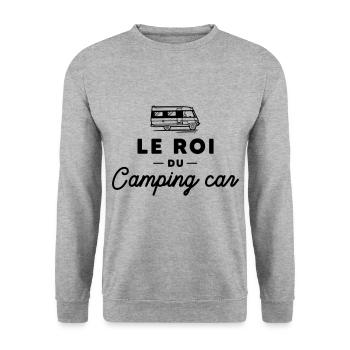 Le Roi du Camping-car Tshirt - Sweat-shirt Unisexe - gris chiné - Devant - Alina (178cm) & Michal (187cm)