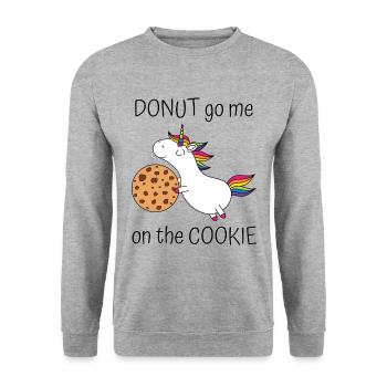 Unicorn Donut Go moi sur le biscuit avec cookies - Sweat-shirt Unisexe - gris chiné - Devant - Alina (178cm) & Michal (187cm)