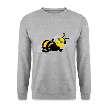 Abeille cool - Sweat-shirt Unisexe - gris chiné - Devant - Alina (178cm) & Michal (187cm)