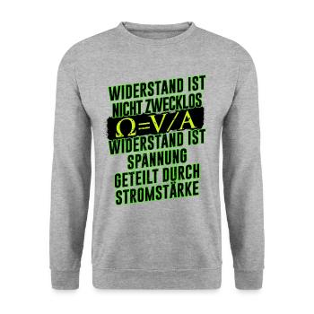 Resistance Futile Electrician Electrician - Unisex Sweatshirt - salt & pepper - Front - Alina (178cm) & Michal (187cm)