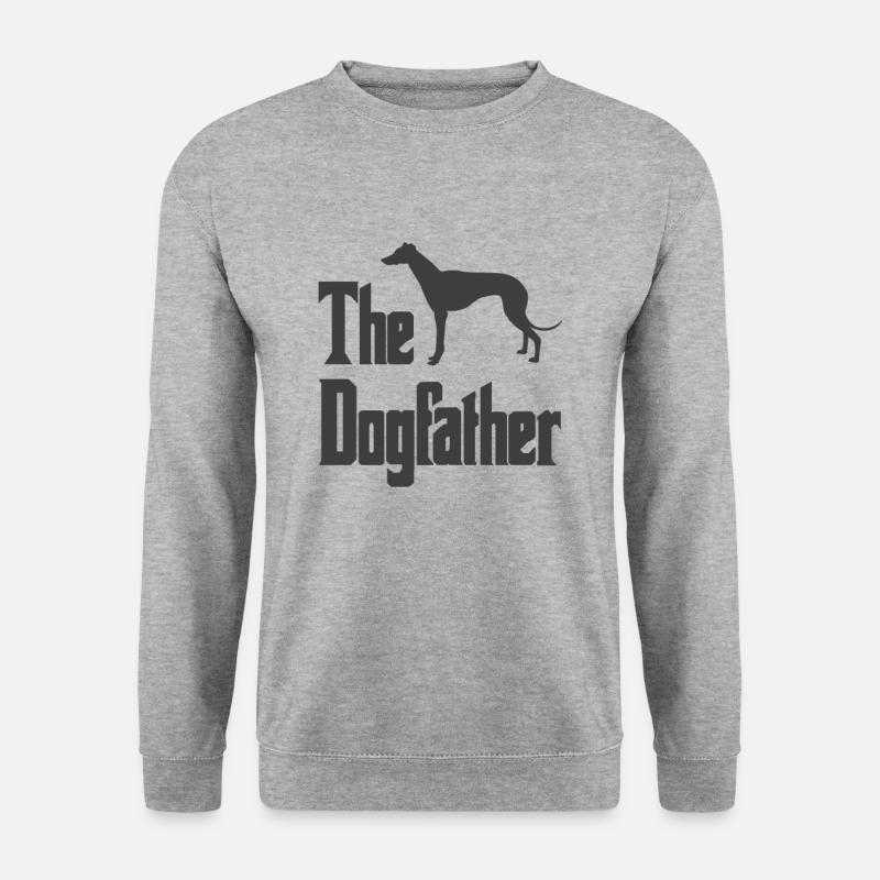 The Dogfather, lustiges Greyhound Geschenk, Hund - Unisex Pullover - Weißgrau meliert
