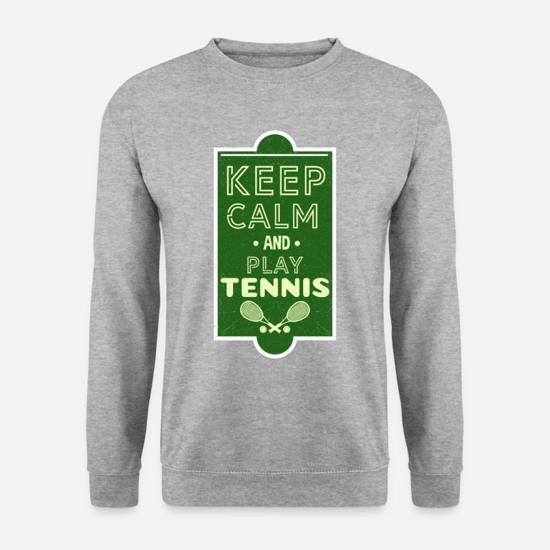 keep calm play tennis - Unisex Pullover - Weißgrau meliert