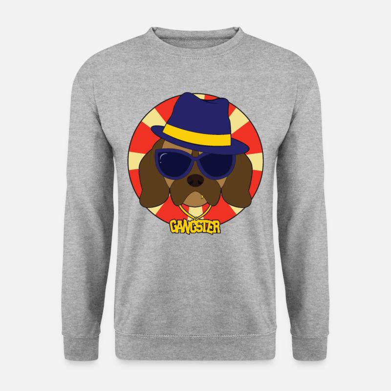 Cool Animals gangster - Unisex Pullover - Weißgrau meliert