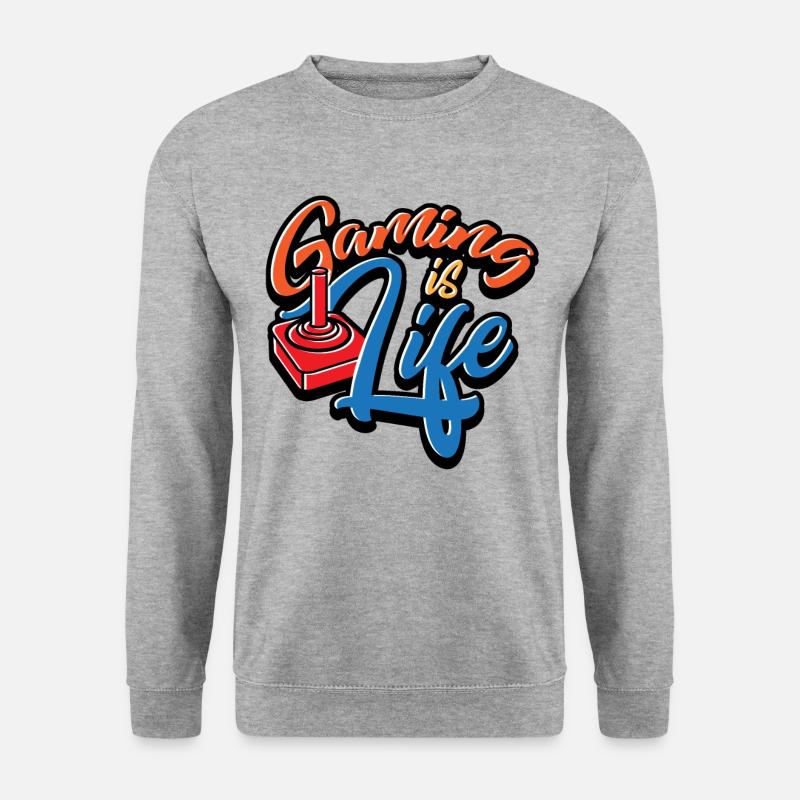 Gaming Gaming Gaming Gaming Gaming Gaming Gaming - Unisex Pullover - Weißgrau meliert