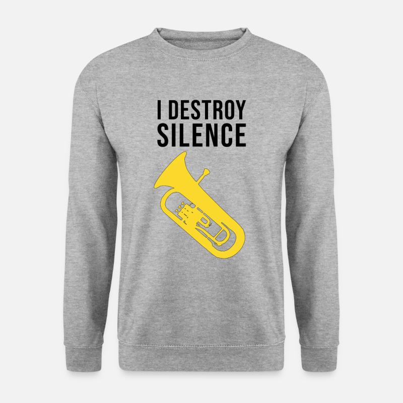 Euphonium - I DESTROY SILENCE - Unisex Pullover - Weißgrau meliert