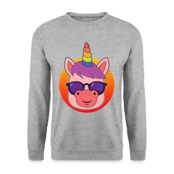 Cool Unicorn - Unisex Sweatshirt - salt & pepper - Front - Alina (178cm) & Michal (187cm)