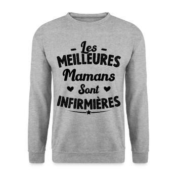 Les Meilleures Mamans Sont Infirmières - Sweat-shirt Unisexe - gris chiné - Devant - Alina (178cm) & Michal (187cm)