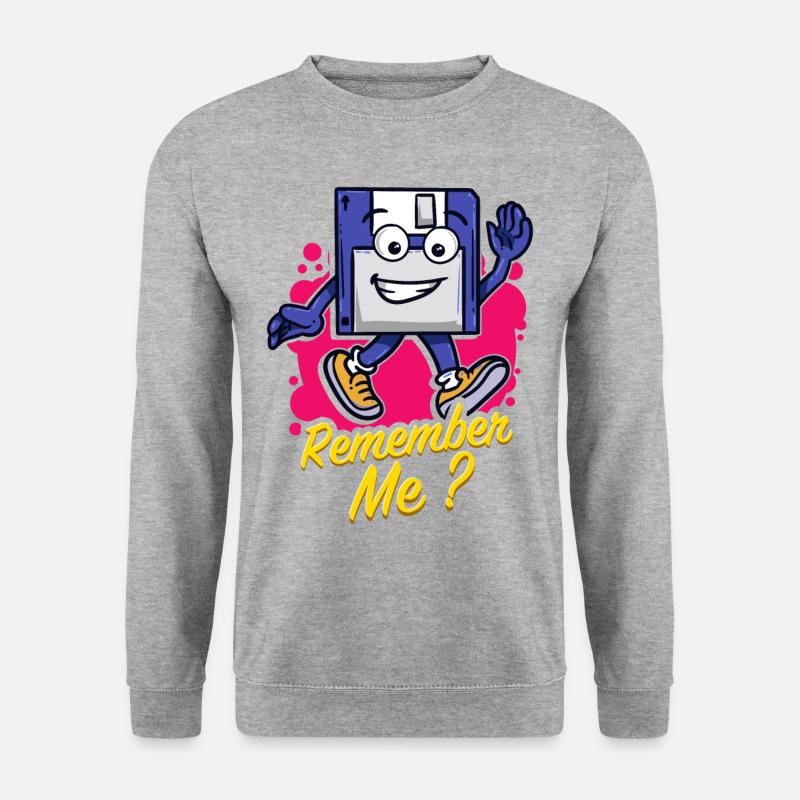 Programmierer Retro-diskette Floppy disc - Unisex Pullover - Weißgrau meliert