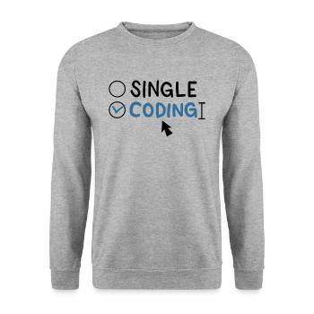 Programming Single Coding Software Engineer - Unisex Sweatshirt - salt & pepper - Front - Alina (178cm) & Michal (187cm)