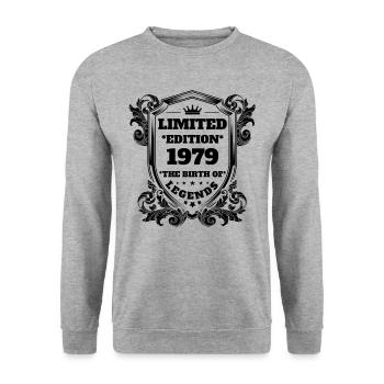 1979 Birthday vintage Vintage Retro - Unisex Sweatshirt - salt & pepper - Front - Alina (178cm) & Michal (187cm)