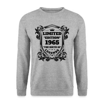 1965 Birthday vintage vintage retro - Unisex Sweatshirt - salt & pepper - Front - Alina (178cm) & Michal (187cm)