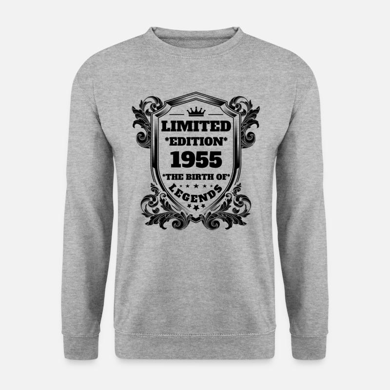 1955 - Unisex Pullover - Weißgrau meliert