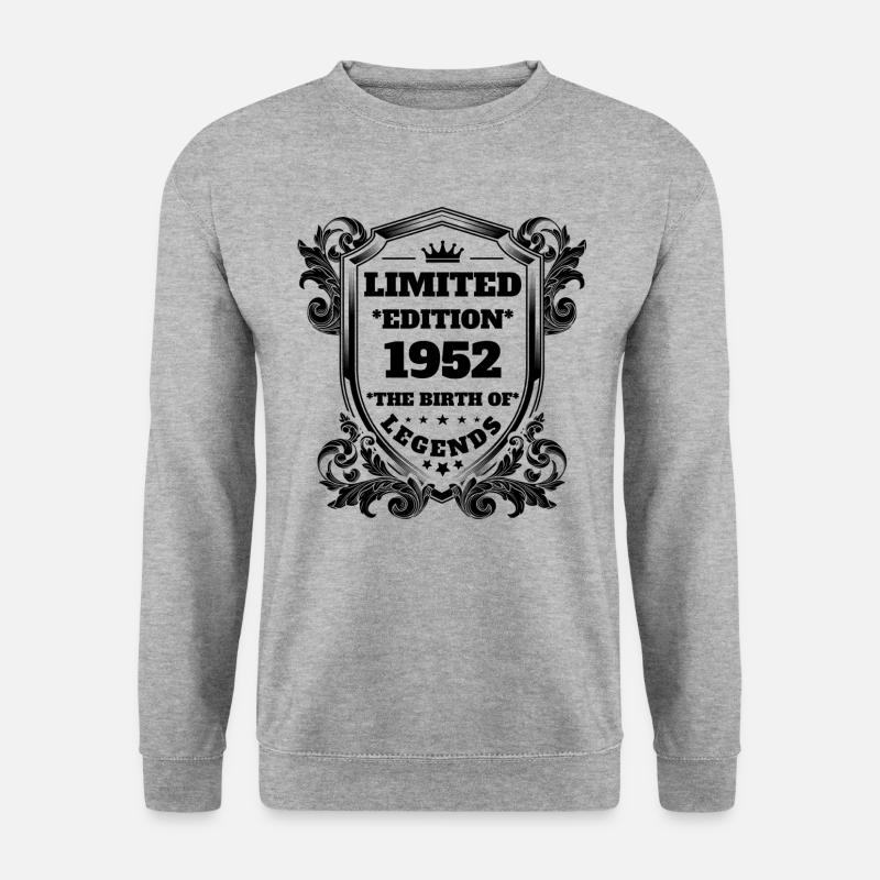 1952 - Unisex Pullover - Weißgrau meliert