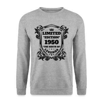 1950 - Unisex Pullover - Weißgrau meliert - Vorne - Alina (178cm) & Michal (187cm)