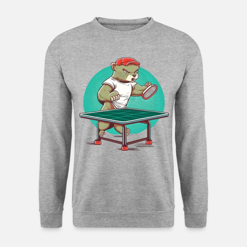 Nerz Tischtennis - Unisex Pullover - Weißgrau meliert