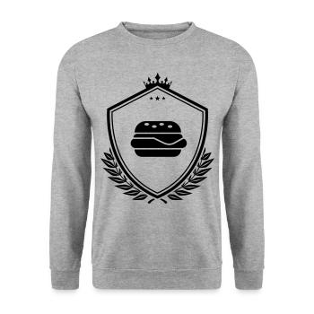 Burger Fast Food - Unisex Sweatshirt - salt & pepper - Front - Alina (178cm) & Michal (187cm)