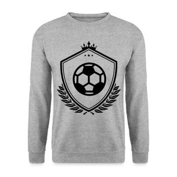 Fußball soccer Wappen - Unisex Pullover - Weißgrau meliert - Vorne - Alina (178cm) & Michal (187cm)