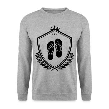 Flip-flops icon - Unisex Sweatshirt - salt & pepper - Front - Alina (178cm) & Michal (187cm)