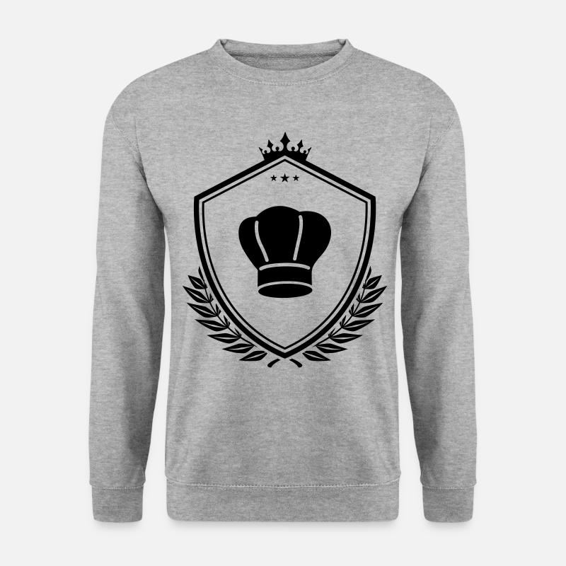 Kochmütze wappen - Unisex Pullover - Weißgrau meliert