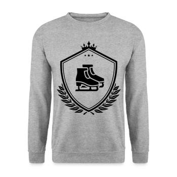 Inliner skates wappen - Unisex Pullover - Weißgrau meliert - Vorne - Alina (178cm) & Michal (187cm)