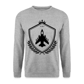 Armoiries d’avions à réaction - Sweat-shirt Unisexe - gris chiné - Devant - Alina (178cm) & Michal (187cm)