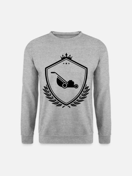 Rasenmäher icon wappen - Unisex Pullover - Weißgrau meliert
