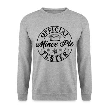 Official mince pie tester - Unisex Sweatshirt - salt & pepper - Front - Alina (178cm) & Michal (187cm)