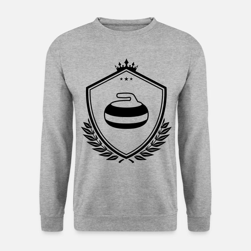 Curling Wappen - Unisex Pullover - Weißgrau meliert