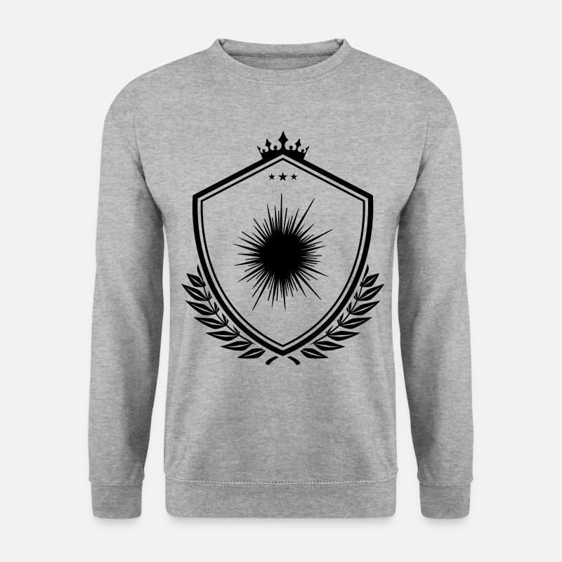 Seeigel icon Wappen - Unisex Pullover - Weißgrau meliert
