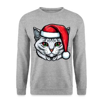 Stunning Winter kitten design, the ideal Xmas gift - Unisex Sweatshirt - salt & pepper - Front - Alina (178cm) & Michal (187cm)
