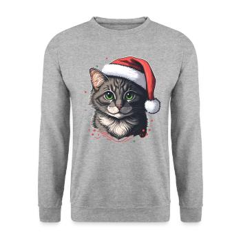 Lovely Advent kitten illustration for all kitten - Unisex Sweatshirt - salt & pepper - Front - Alina (178cm) & Michal (187cm)